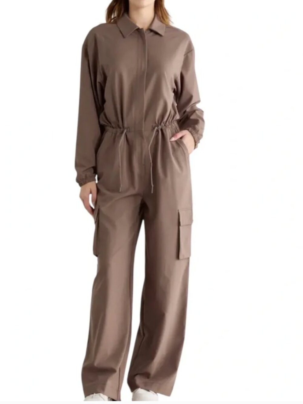 Beyond‎ Yoga Weekend Warrior Long Sleeve Cargo Jumpsuit in Dunee Size Medium NEW